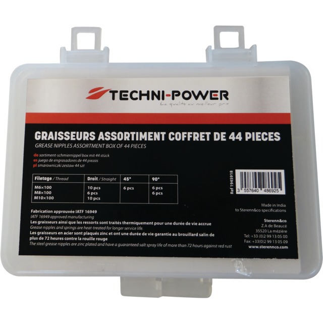 Graisseurs Assortiment Coffret de 44 Pieces Techni-power référence fournisseur 1945918